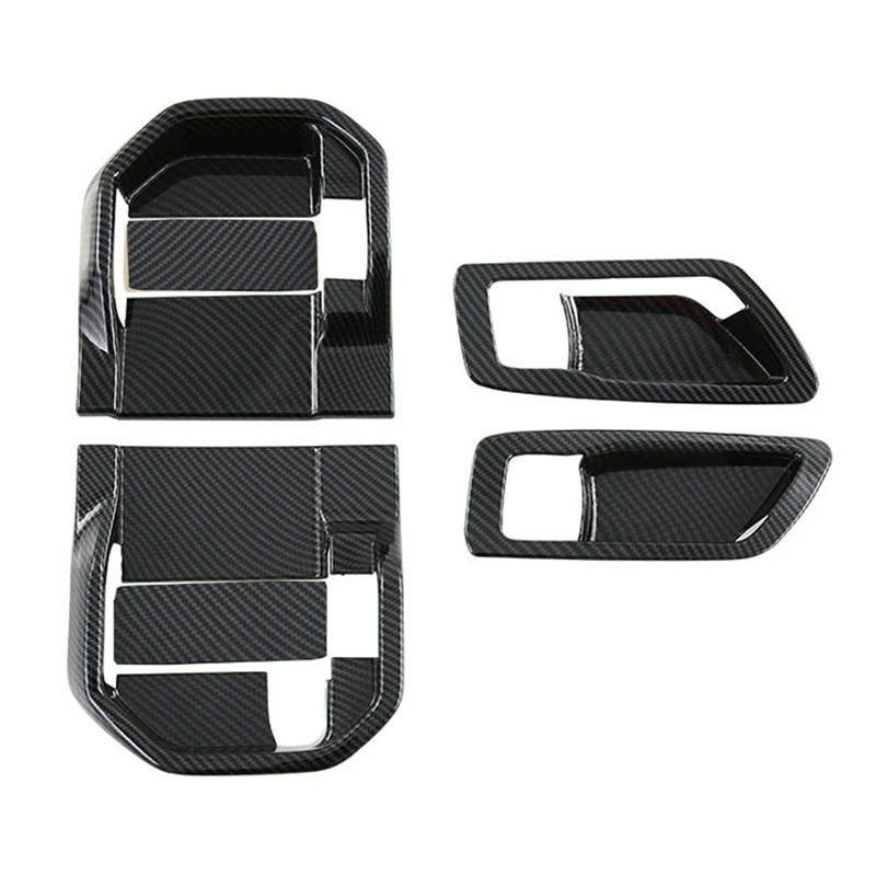 

4PCS Car Door Handle Bowl Protector Cover Trim Carbon Fiber ABS Car Styling Accessories for Toyota Sienna 2022