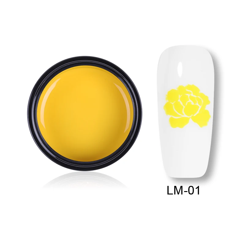LM-01 LEMOOC, 5 мл, гель для стемпинга для ногтей, 14 цветов, гель для рисования, лак для ногтей, впитывающий УФ-гель для ногтей, цветная пластина для штампов - Цвет: LM-01