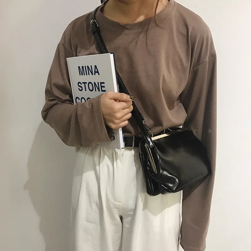 Модная ретро сумка из лакированной кожи женская сумочка искусственной новая