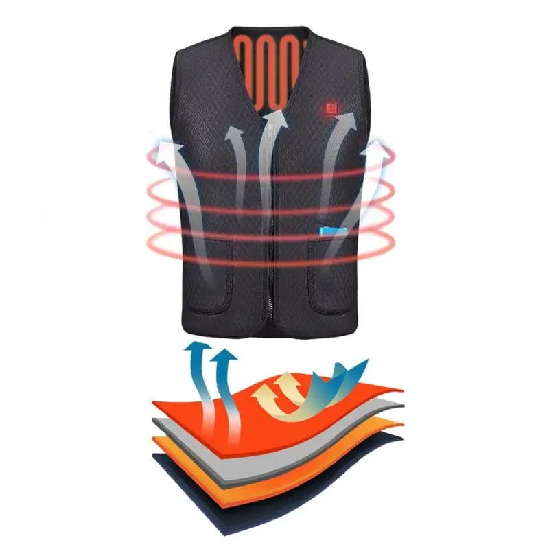 Waterproof USB Infrared Heating Vest Electric Heated Jacket Thermal Clothing Fishing Hiking Hunting Softshell+8hours | Спорт и