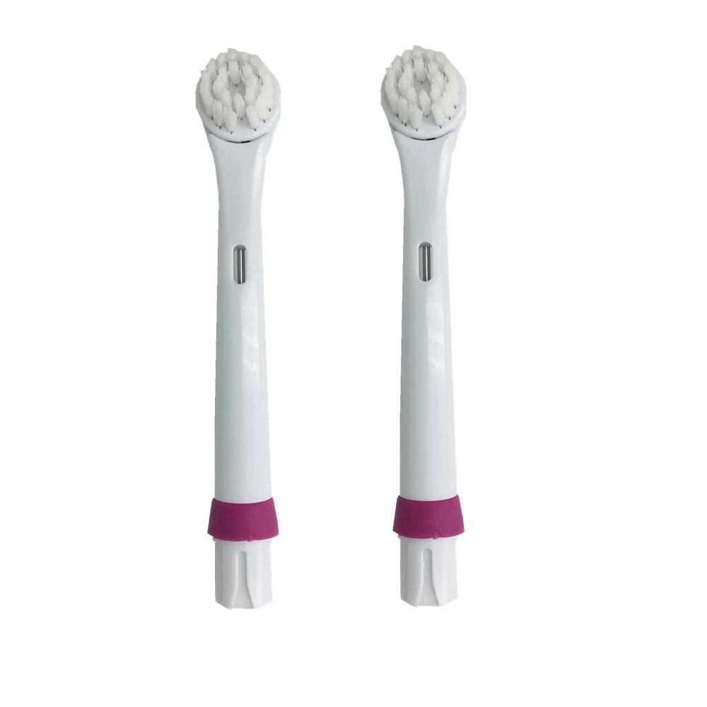 Purple 2pcs 2 шт Детские зубные насадки для детей 2 синие насадки для ухода за полостью рта мягкая щетка Сменная головка щетки - Цвет: Purple 2pcs