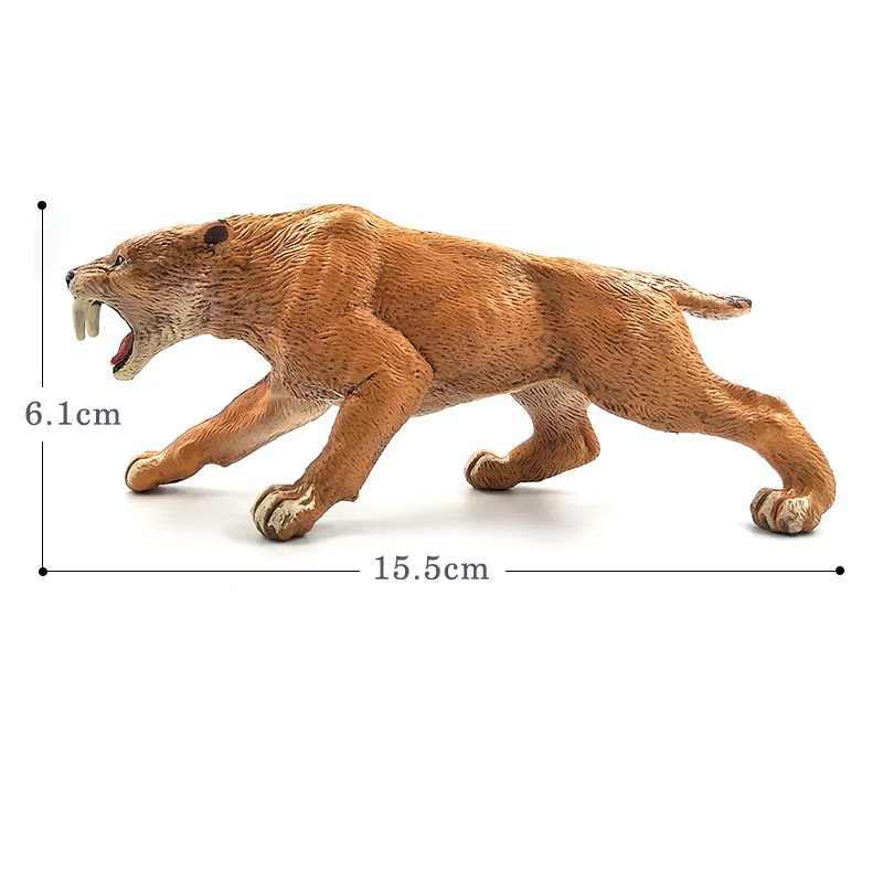 Saber-toothed tiger Имитация леса, животные, модель, дикий олень, бегемот, Лев, тигр, панда, носорог, белый медведь, северный олень, жираф, верблюд, лося, буйвол, игрушки - Цвет: Saber-toothed tiger