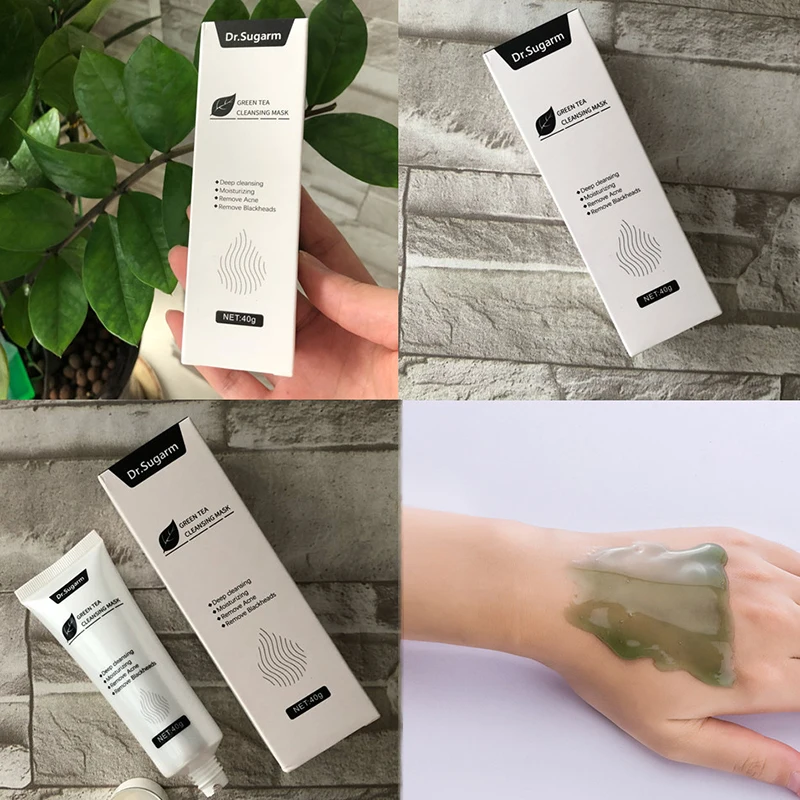 

Hot 40g Dr.Sugarm Green Tea Blackhead Mask Skin Care Remove Acne Nose Deep Cleansing Pore Strip Moisturizing Peel Mask TSLM1