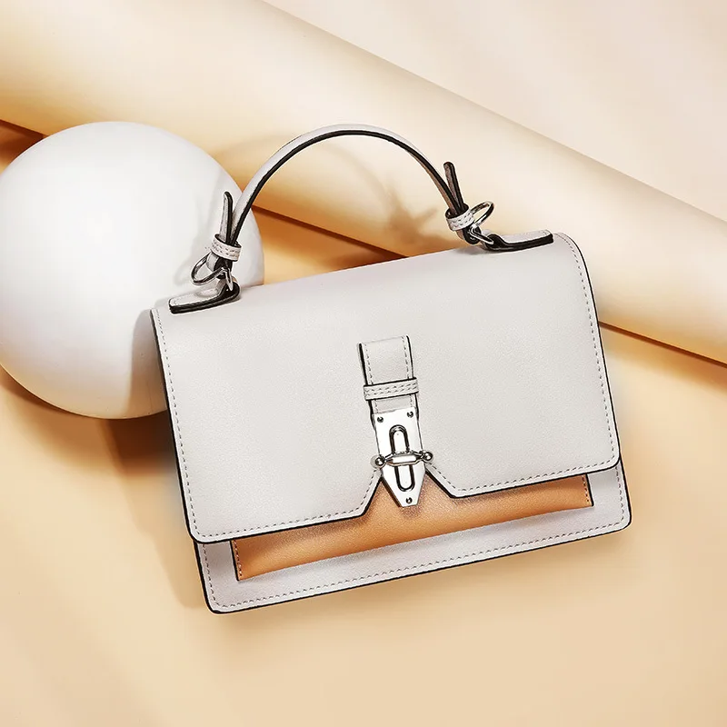 

Small Leather Patchwork Square Bag 2020 Summer Style Solid Color Handbag Soft Casual Cross Ins Women Bag Fashion Shoulder Bag