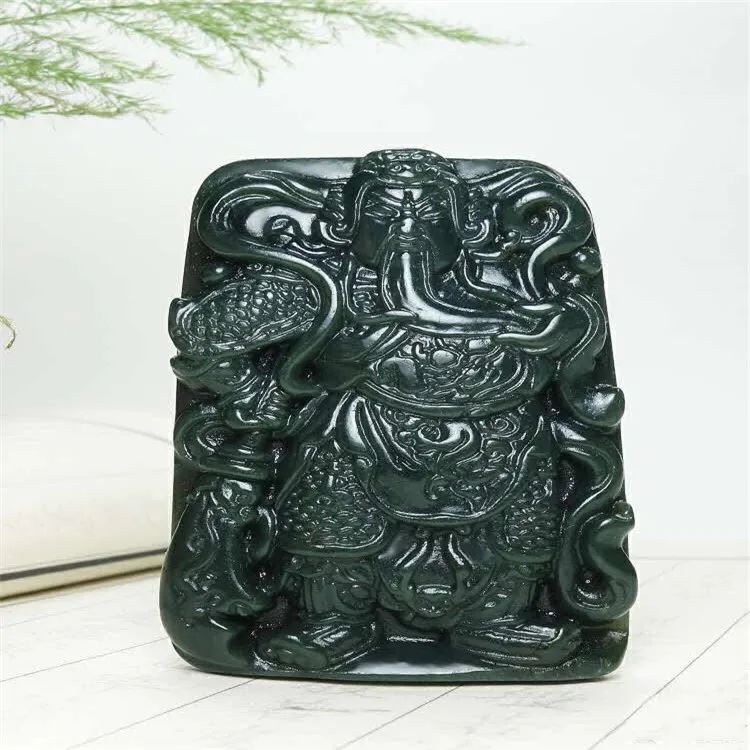 

Ювелирные изделия Hetian Jade Guan Gong кулон Zhongyi меч нефритовый кулон