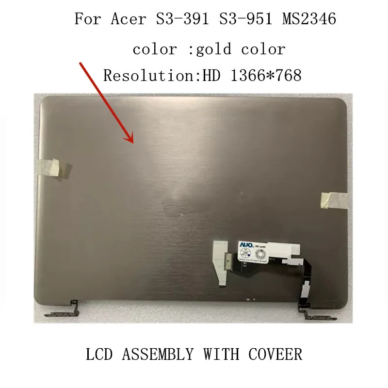 ЖК-экран 13 3 дюйма в сборе для ACER aspire S3-391 S3-951 MS2346 B133XTF01.1 B133XW03 V3 1366X768 HD | Компьютеры и