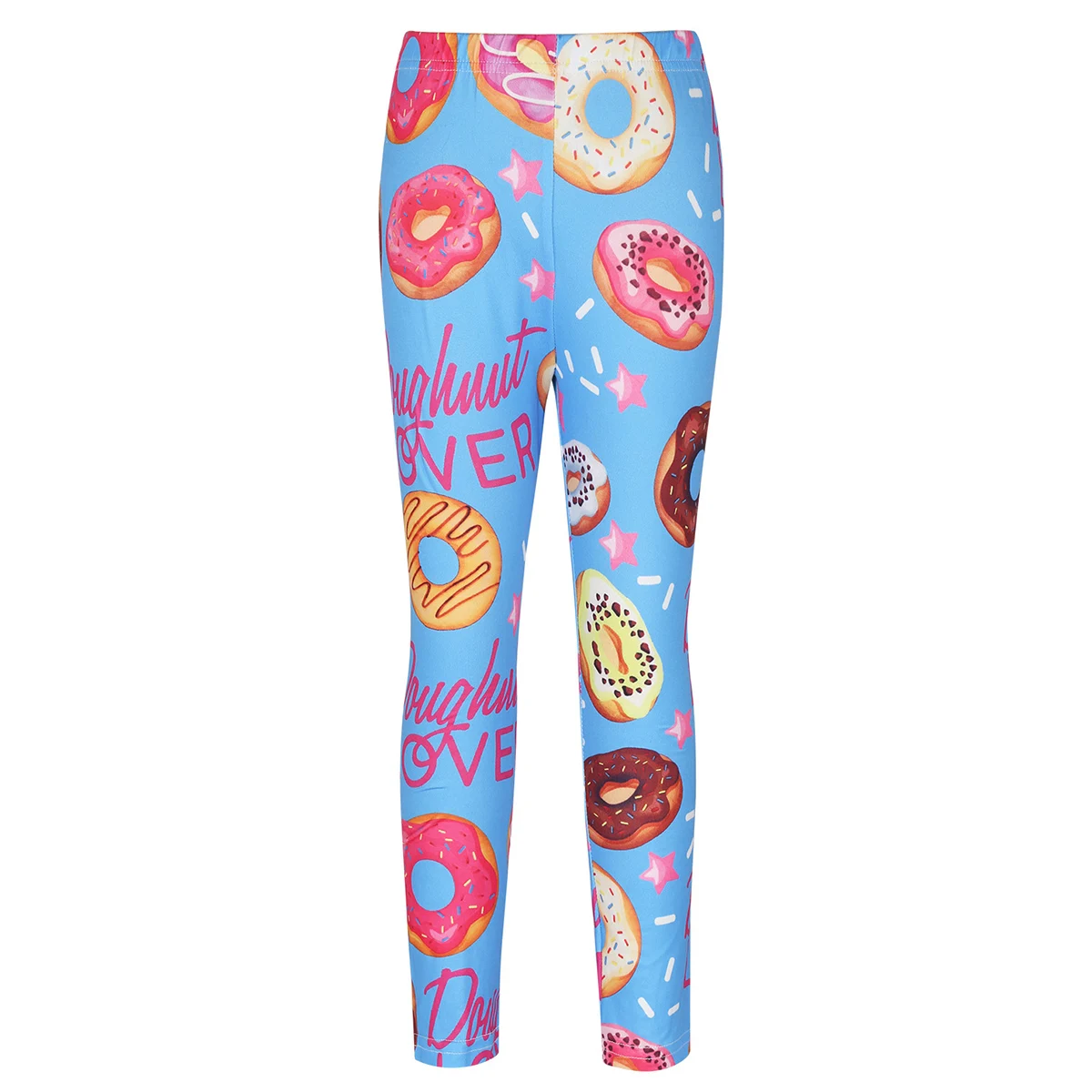 Леггинсы Детские эластичные длинные с принтом по всей длине для танцев и