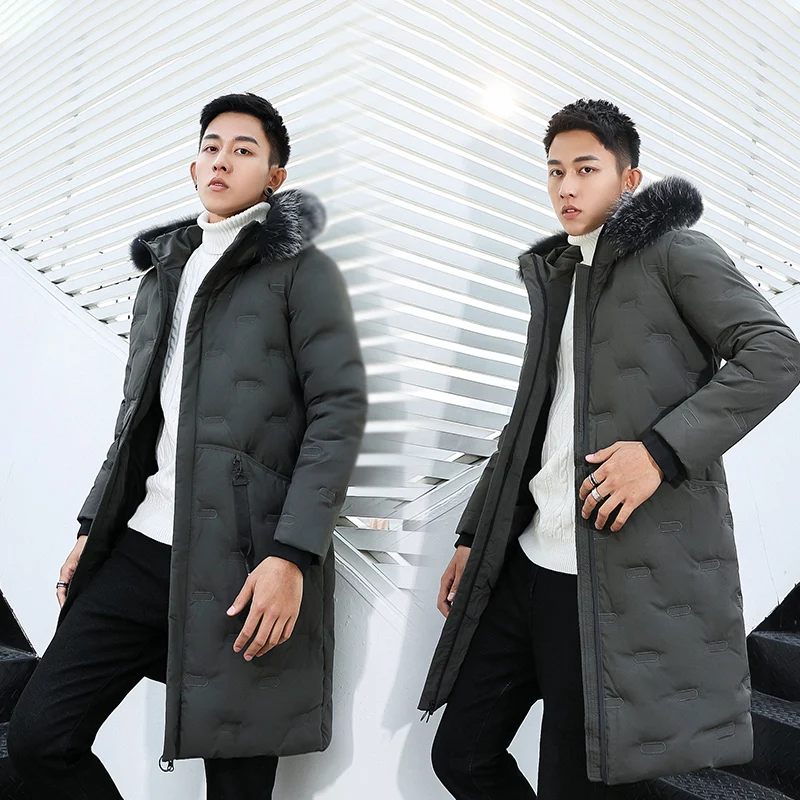 Winter Jackets 90% Hooded Long Down Jacket  with fox fur collar Thick Keep Warm Plus Long  Down Coat fashion high quality