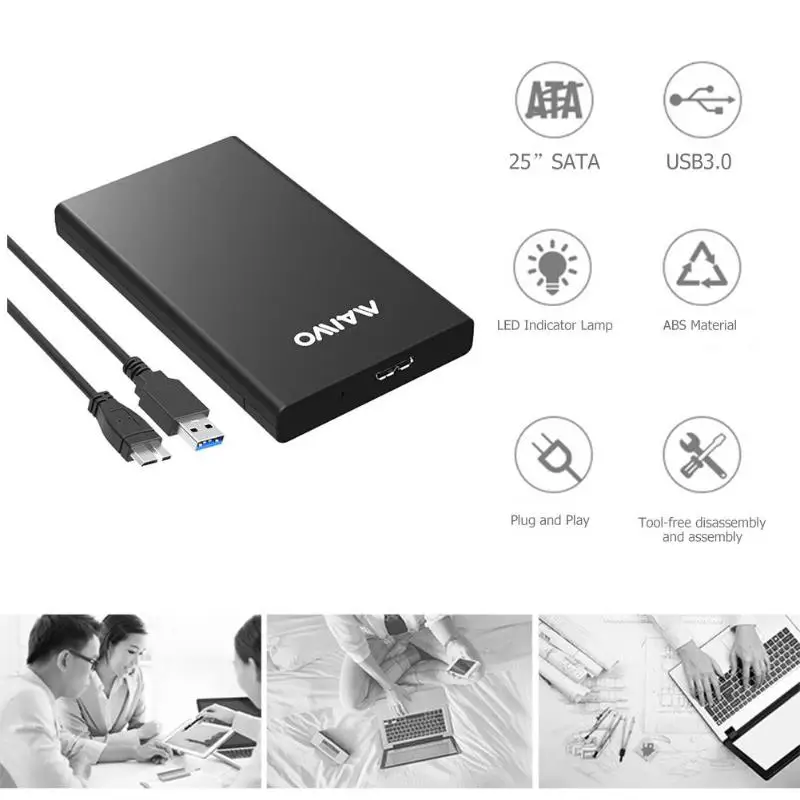 MAIWO K2568 Портативный корпус для внешнего жесткого диска USB 3,0 SATA 1/2/3 SSD жесткий диск защитный футляр 5 Гбит/с 2,5 дюймов жесткий диск