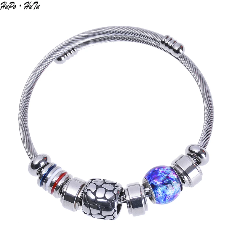 Браслет из нержавеющей стали с леопардовым узором стеклянный браслет в античном