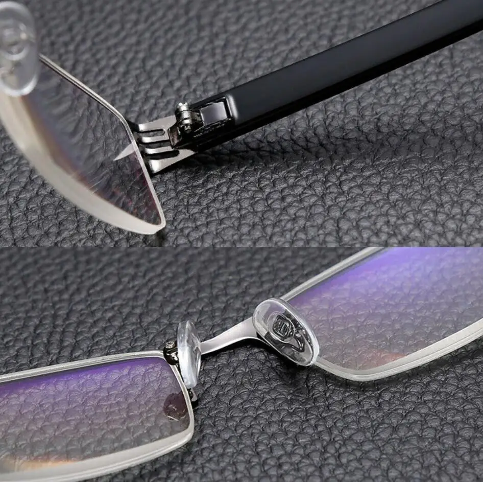 Мужские деловые очки для чтения Модные металлические Полуободковые мужские