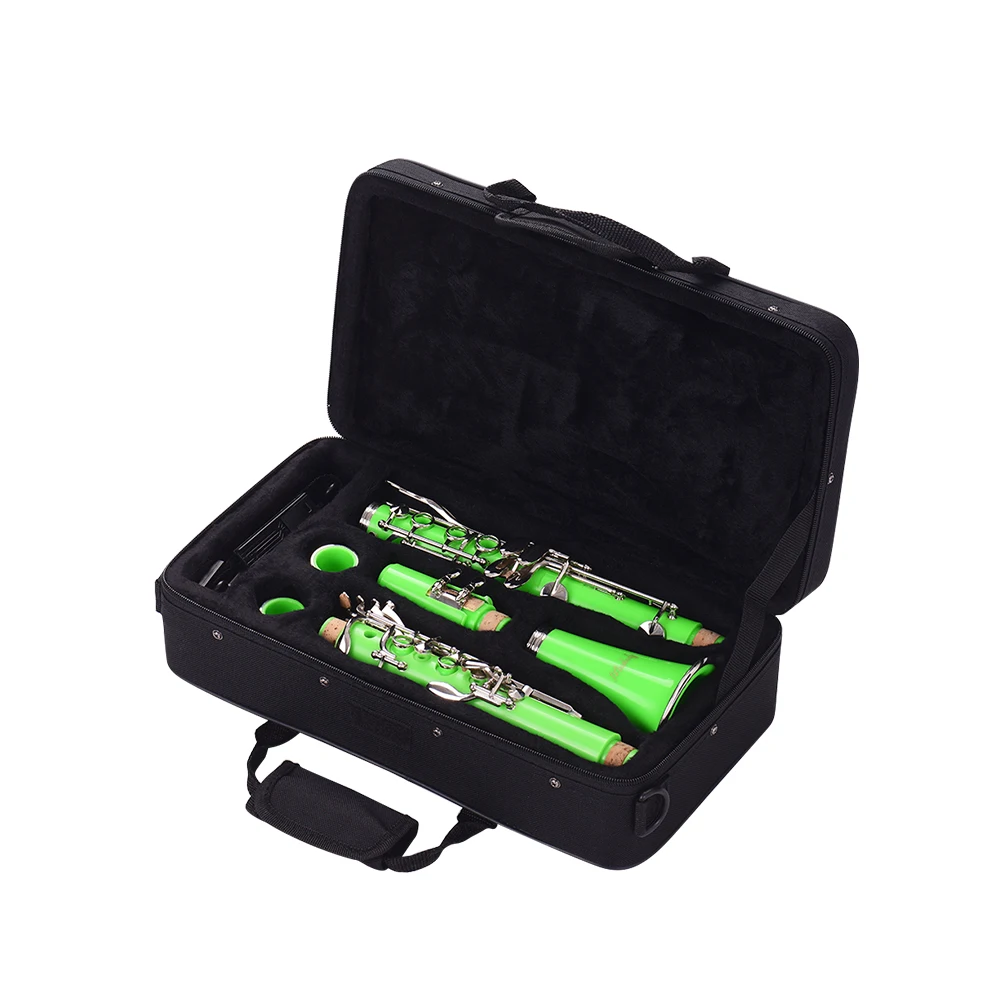 Muslady ABS 17-Key Clarinet Bb Flat with Carry Case Gloves Cleaning Cloth Screwdriver Reed 10pcs Reeds Woodwind Instrument | Спорт и