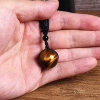 natural royal tiger eye bead pendant necklaces woman transfer good luck beads necklace amulet rope chain handmade jewelry gift