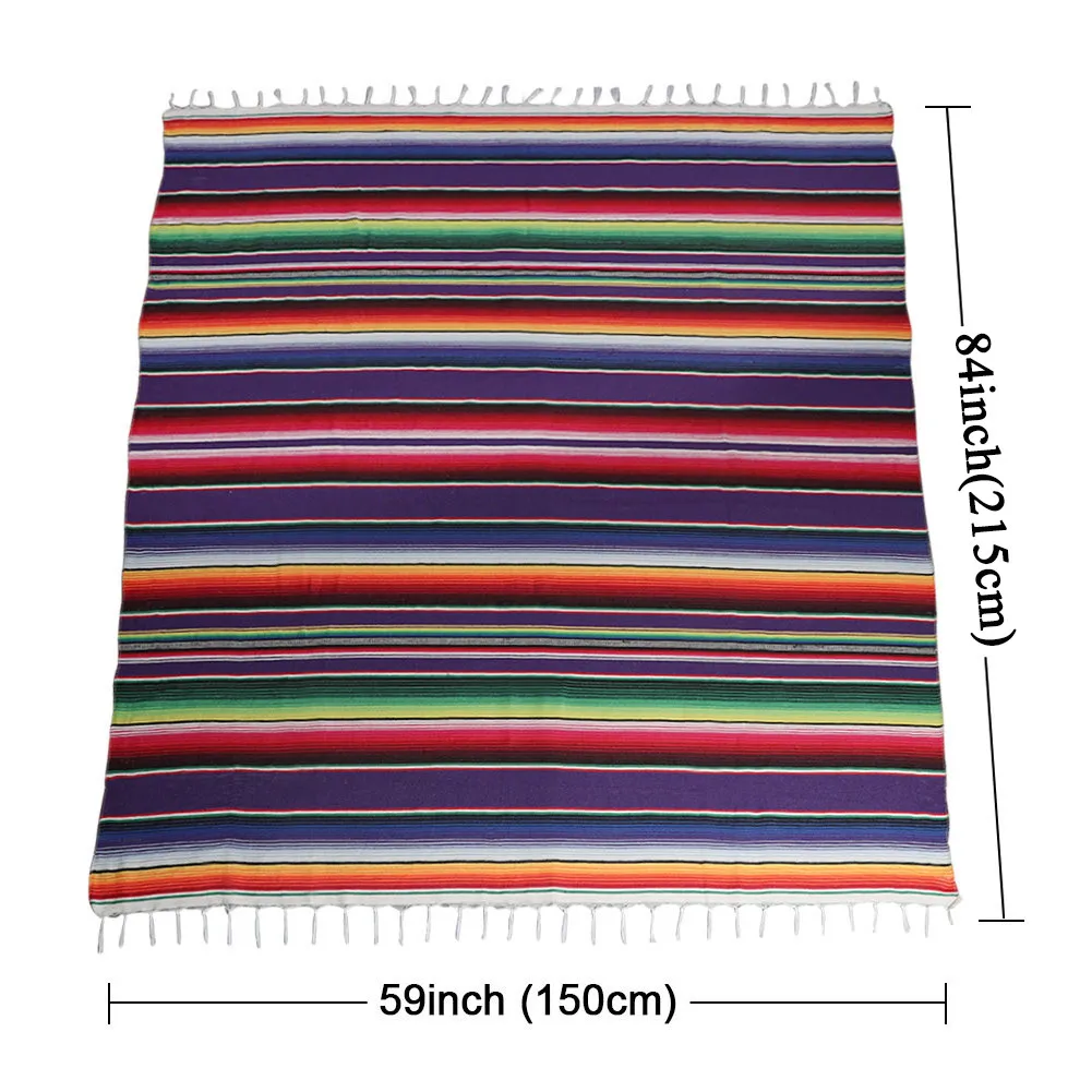 table cloth OurWarm Мексиканская фиеста тематические вечерние украшения хлопок настольная дорожка скатерть путешествия Serape войлок баннер бумажный вентилятор товары для дома - Цвет: table cloth