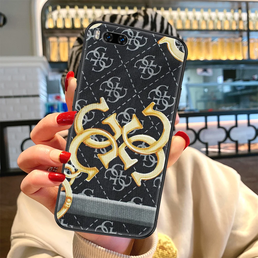 

Guesses Luxury brand Phone case For Xiaomi Mi Max Note 3 A2 A3 8 9 9T 10 Lite Pro Ultra black 3D Etui luxury back painting cover