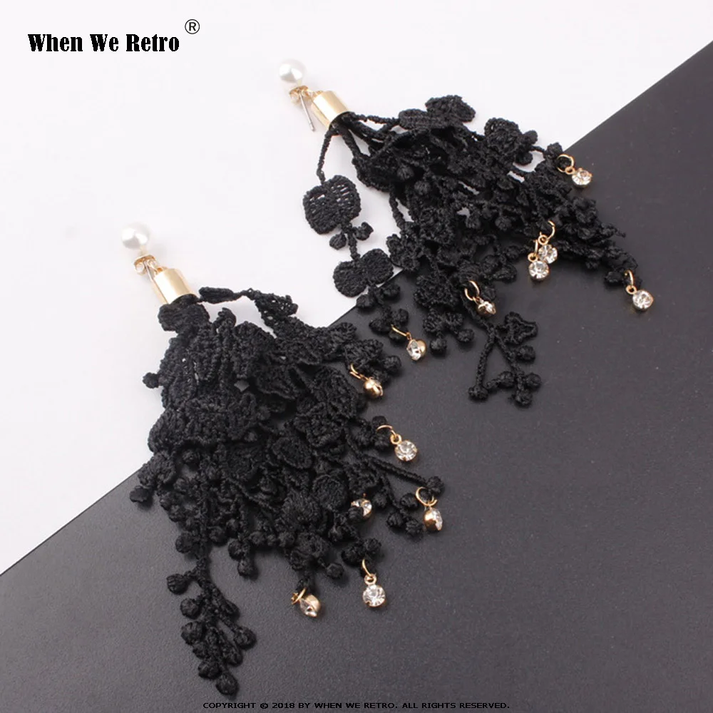 When We Retro Fashion Earring Female Drop Hanging Tassel Fringe Dangle QY0473 Boho Lace Women Wedding Jewelry | Украшения и