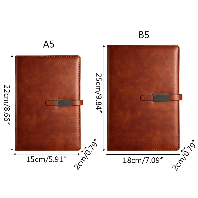 

PU Leather A5 B5 Journal Notebook Lined Paper Daily Planner Notepad with Buckle