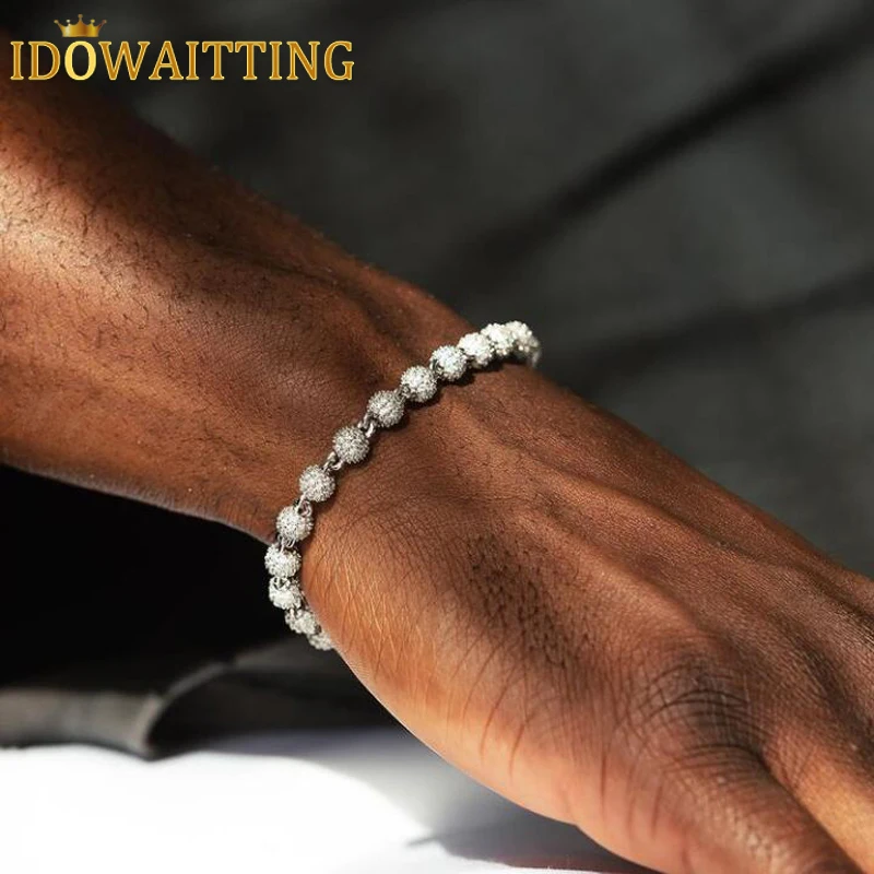 Сверкающий Браслет с шариками из фианита в белом серебряном золотом цвете чокер