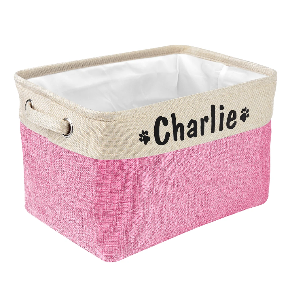 

Pet Dog Toy Storage Basket Dog Canvas Bag Foldable Pet Toys Linen Storage Box Bins Dog Accessories Pet Supplies