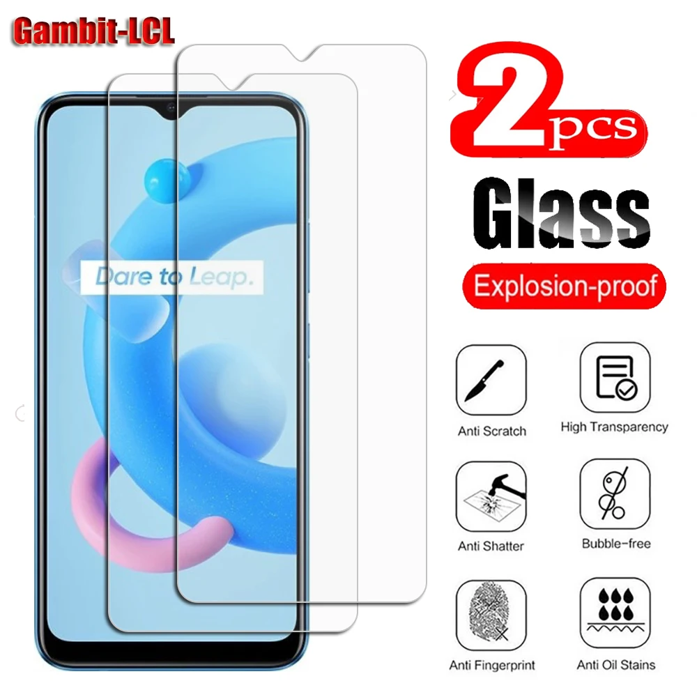 

2Pcs Original Protection Tempered Glass For Realme C20 C20A C21Y C21 6.5" RMX3063 RMX3201 Screen Protective Protector Cover Film