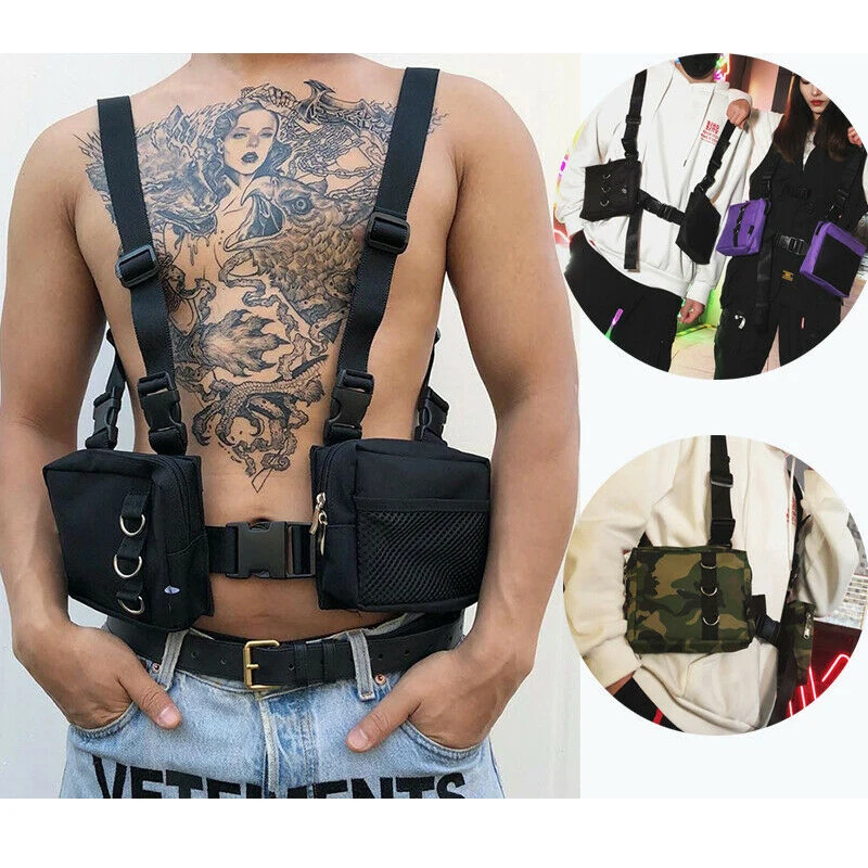 4 вида цветов Fshion тактическая нагрудная сумка унисекс в стиле хип хоп Оксфорд с