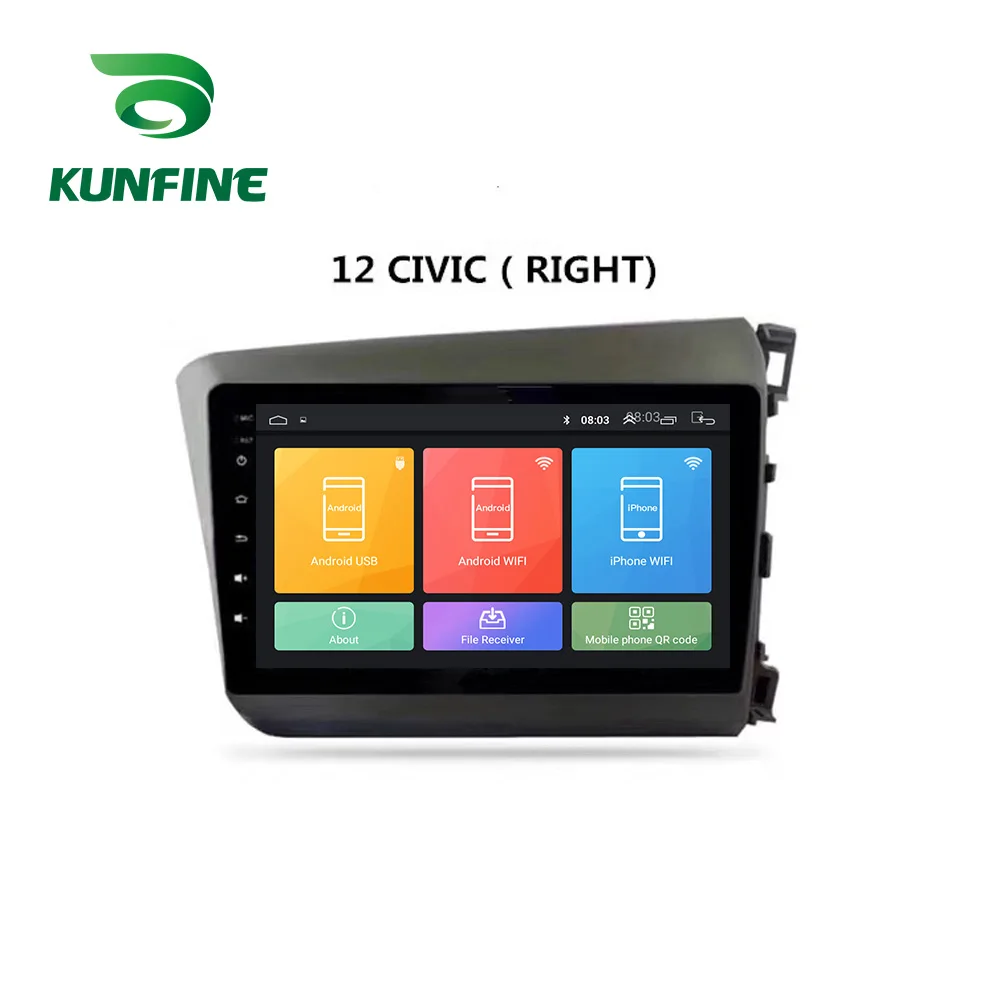 Автомобильное радио для Honda Civic 2012 2015 Восьмиядерный Android 10 0 автомобильный DVD GPS