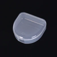 1pc denture case organizer plastic transparent dental retainer false tooth storage box holder mouthguard container
