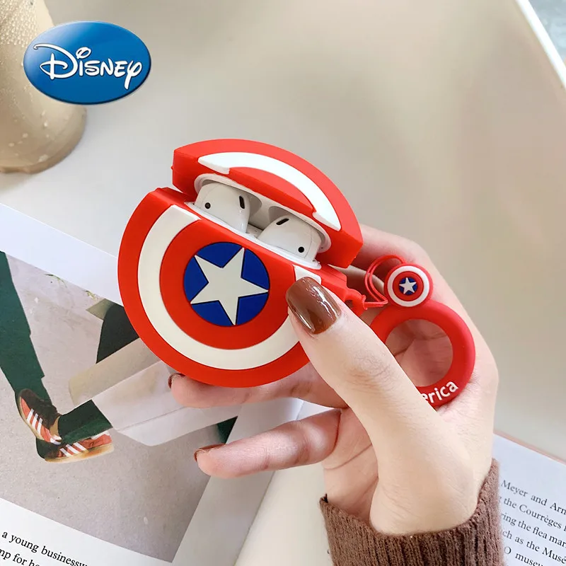 

Disney Marvel Captain America Men's Bluetooth-compatible Wireless Earphone Case for iPhone airpods1/2 Boy Earphone Case