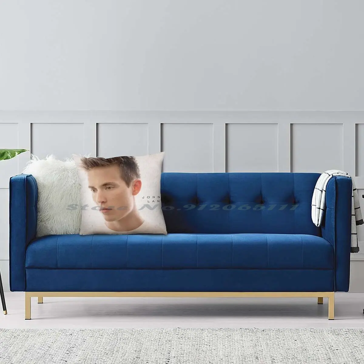 Наволочка с принтом Jonny Lang Fight For My Soul из хлопка и льна.