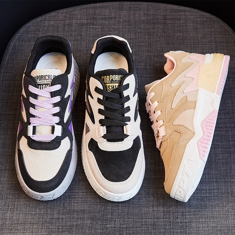 

Women Casual Shoes Plus Size Comfortable Breathable Wear-resistant Non-slip Sneaker Brand Design Flat Round Toe Vulcanized Shoes