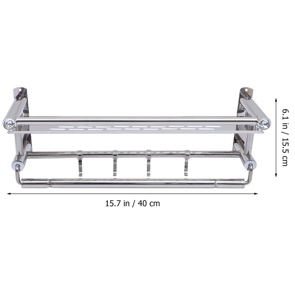 

Storage Rack Self-adhesive Storage Basket Wall-mounted Rack (Steel Color)