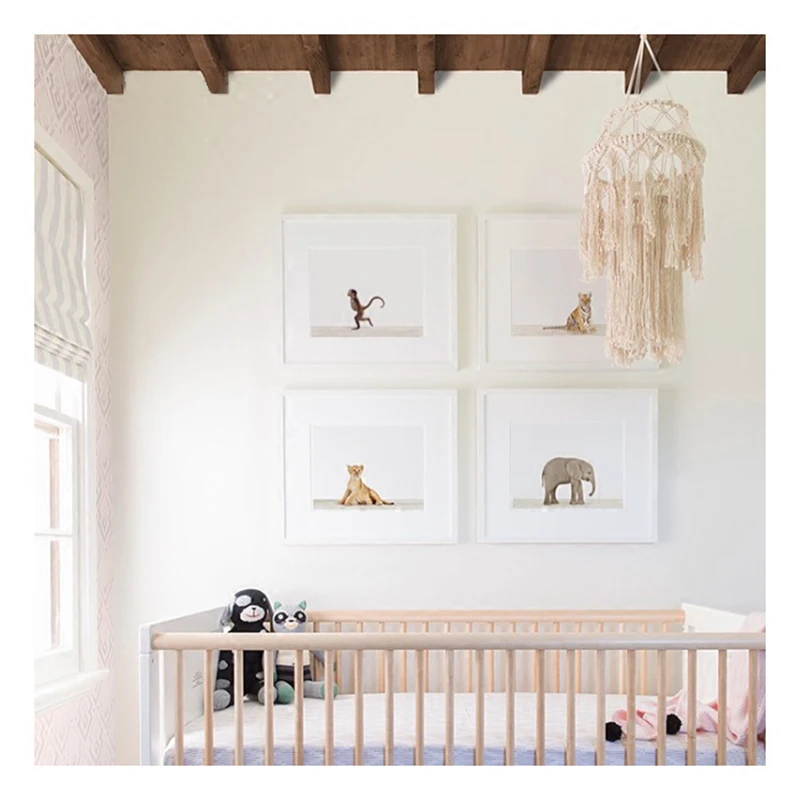 Настенный подвесной абажур ручной работы из хлопковой веревки в стиле бохо