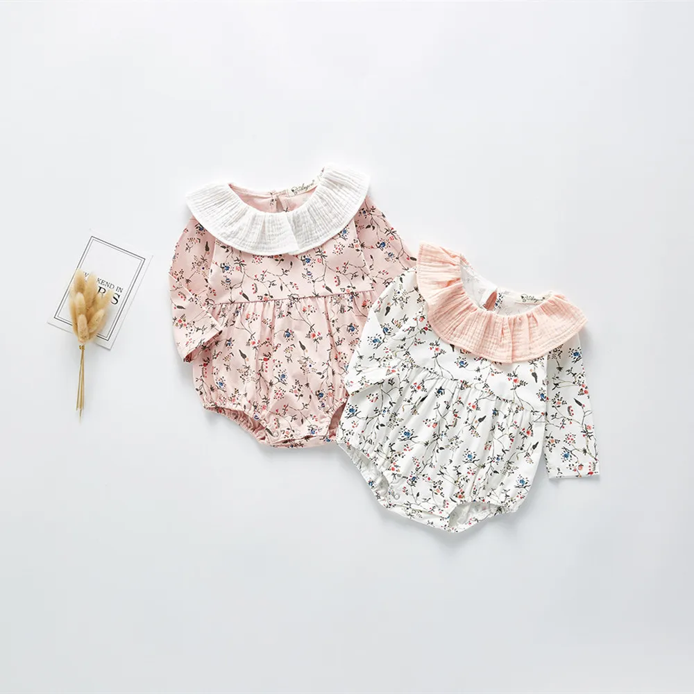 Комбинезон детский с длинным рукавом на весну цветочным принтом | Мать и ребенок