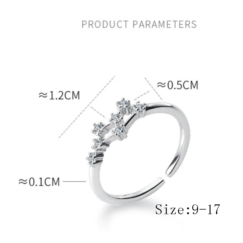 

Female Elegant Zodiac Sign Finger Rings for Women Adjustable Zircon Ring 12 Constellation Jewelry Birthday Gift