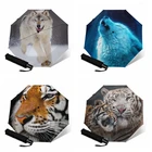 Двойной автоматический складной зонт, понж с 8 косточками, защита от УФ-лучей, 3 складных уличных солнечных зонта, автомобильные зонтики, дождевые инструменты