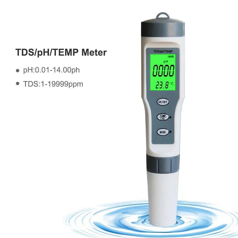 Профессиональный цифровой тестовый er 3 в 1 тест Tds/Ph/Temp монитор качества воды Набор