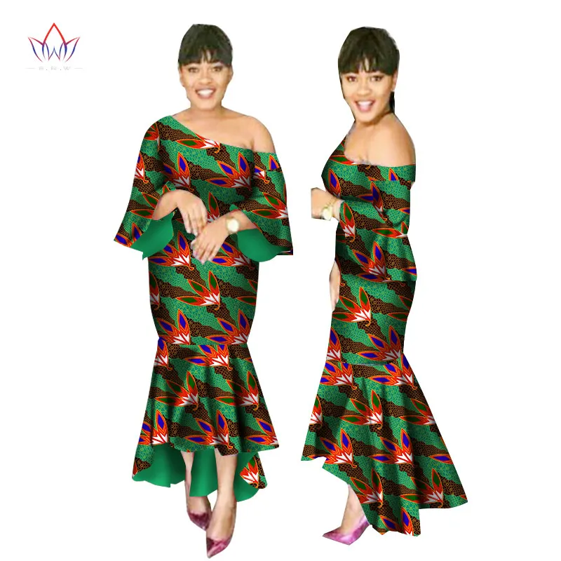 Платье-Русалка Женское на одно плечо батик с восковым принтом