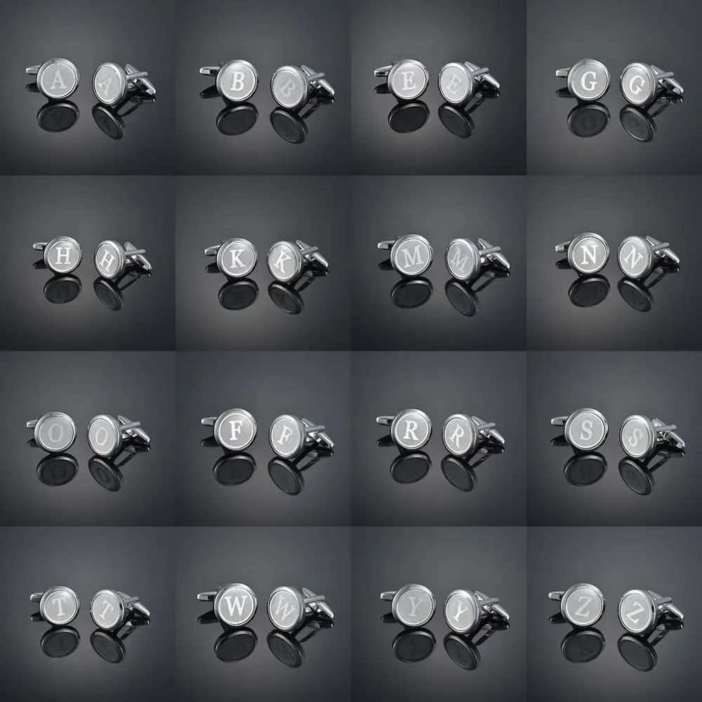 

Набор запонок для рубашек, манжет, ногтей, 26 нашивок, английских букв, A-Z, для мужчин, в подарочной коробке
