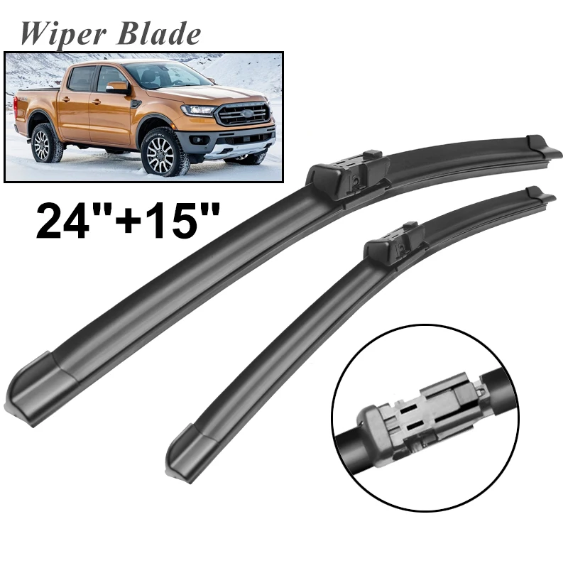 

Щетки стеклоочистителя okoстеклоочистителя RHD и LHD для Ford Ranger 2015-2018, лобовое стекло, переднее стекло, 24 дюйма + 15 дюймов