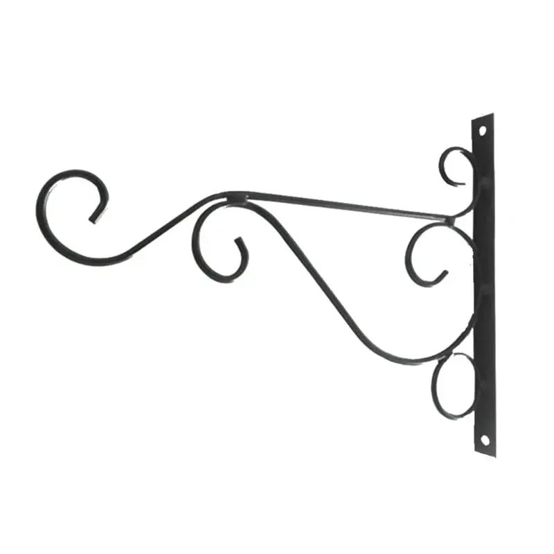 

Iron Wall Mounted Hook Flowerpot Stand Decoration Wall Hanging Basket Bracket Flower Pot Holder Rack