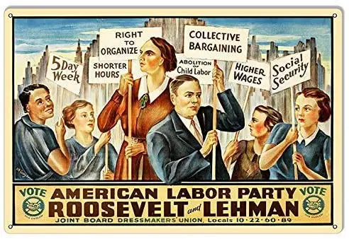 

Американский труда вечерние Рузвельт и Lehman Ретро металлический знак Винтаж обратите внимание плакат доска для винтажная вывеска Бар Кафе г...