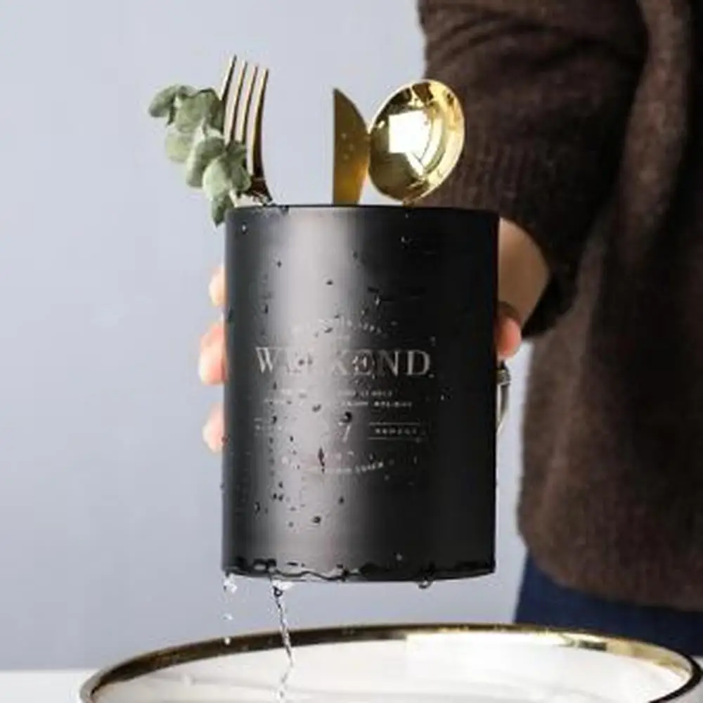 

Multifunction Stainless Steel Storage Box Chopsticks Tube Spoon Fork Cutlery Drain Holder Kitchen Utensils Organizer MJ72301