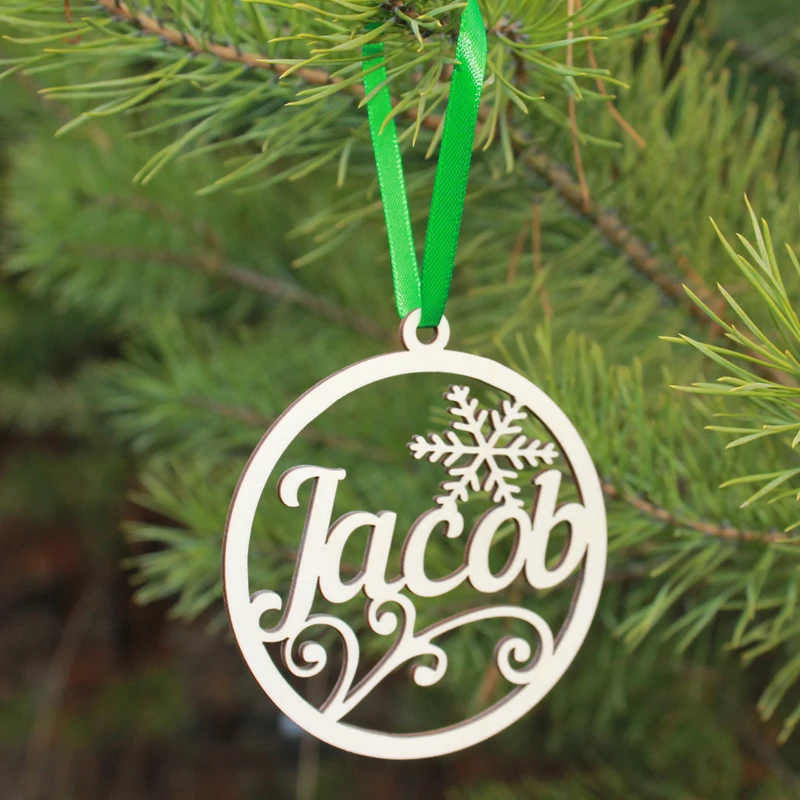 Рождественское украшение с именем на заказ персонализированные деревянные