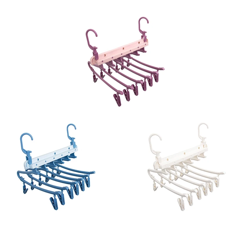

Folding Multifunctional Non-Slip Trouser Rack Clothespin Wardrobe Storage with Hanging Pants Clip