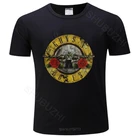 Черная Мужская футболка с круглым вырезом Guns N Roses Bullet Logo, новая летняя хлопковая футболка, Мужская брендовая футболка, Прямая поставка