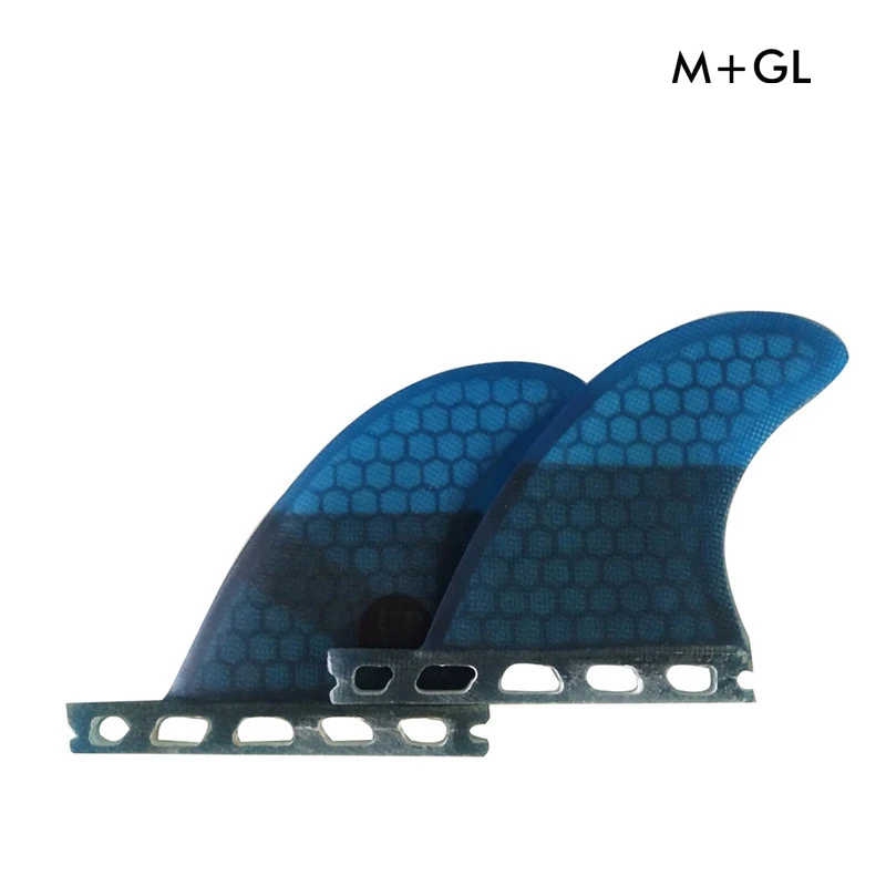 Плавники с одним язычком M + GL для серфборда Quad плавник Сотами стекловолоконная