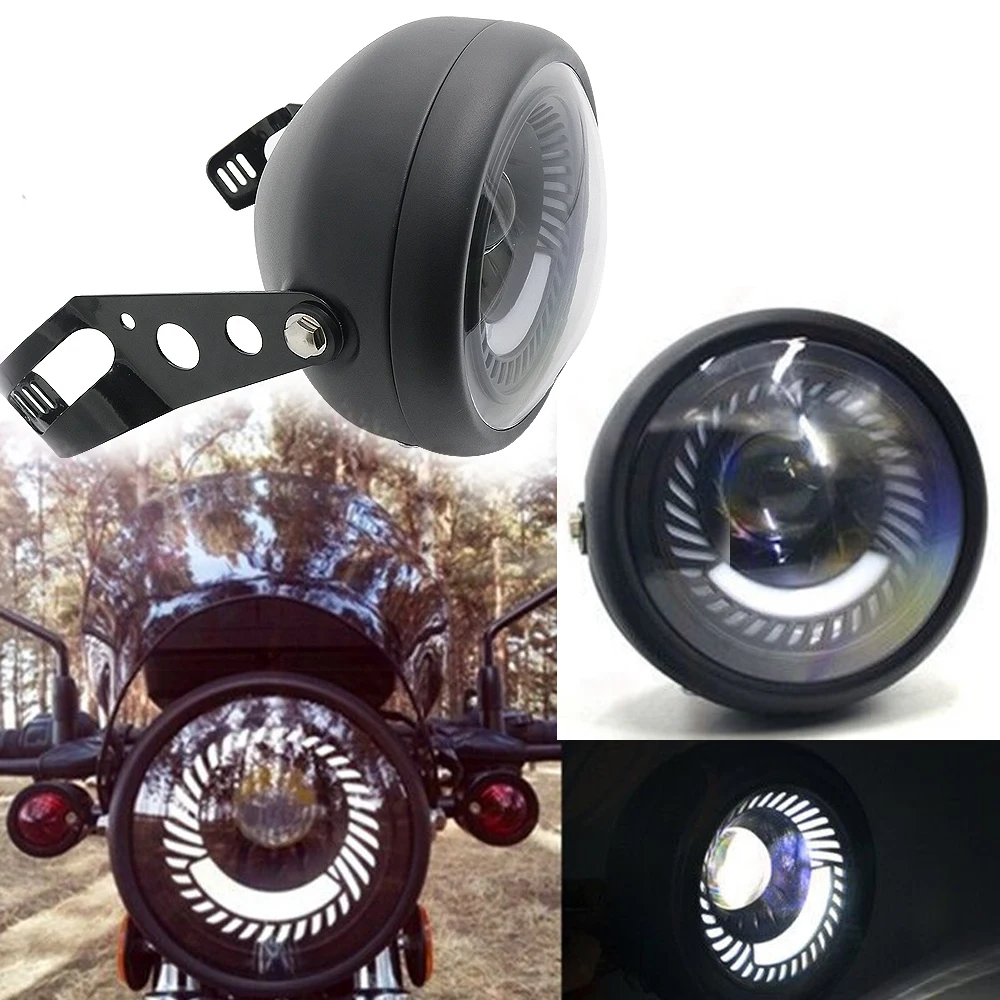 6 5 &quotсветодиодный фонарь для мотоцикла Hi &amp Lo фара DRL с ангельским кольцом Harley