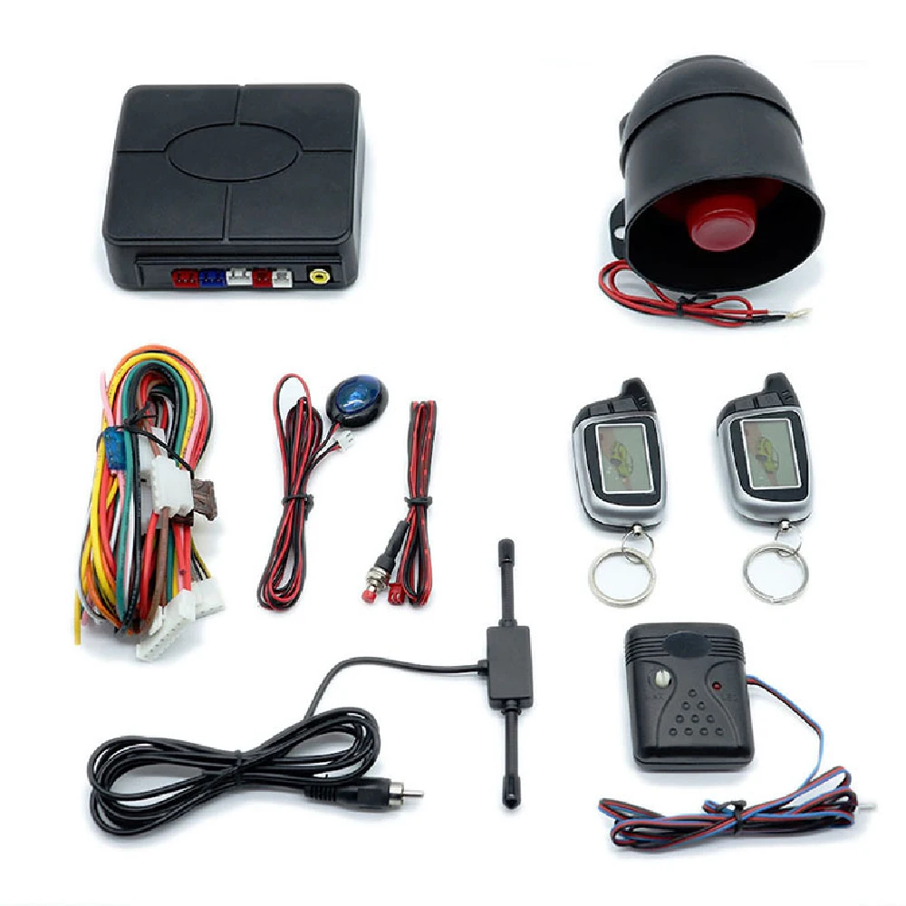 12V общего Автомобильная охранная сигнализация двухсторонний пульт дистанционного устройства авто двунаправленный звуковой звук светильник автосигнализации центральный Комплект Дверной замок A5