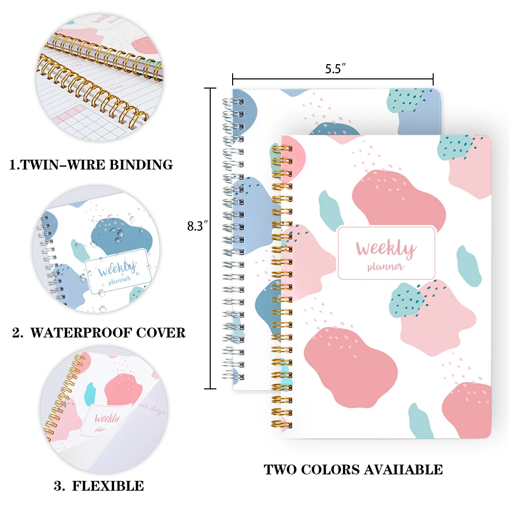 Еженедельный планировщик ежедневник спиральный блокнот с еженедельными целями