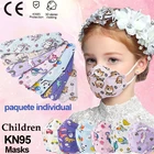 Сертифицированная детская маска kn95, детская одноразовая маска для лица, детские маски для мальчиков и девочек, 4-слойные Чехлы mascarilla, аниме тушь для ресниц